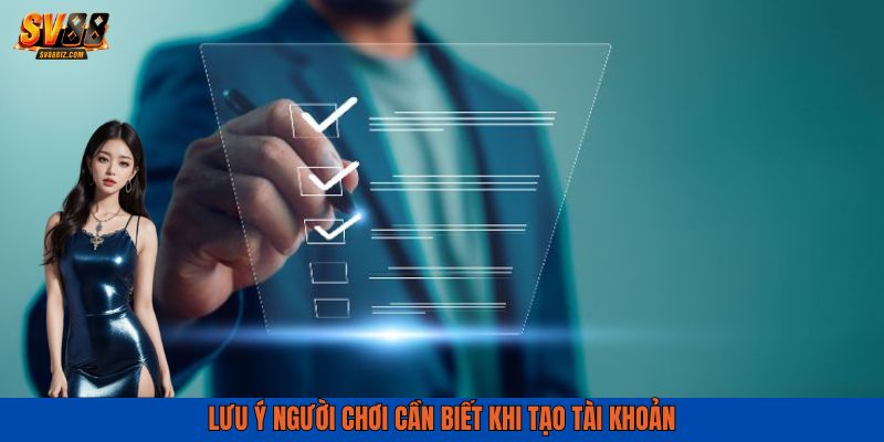 Những điểm lưu ý đặc biệt khi tạo tài khoản